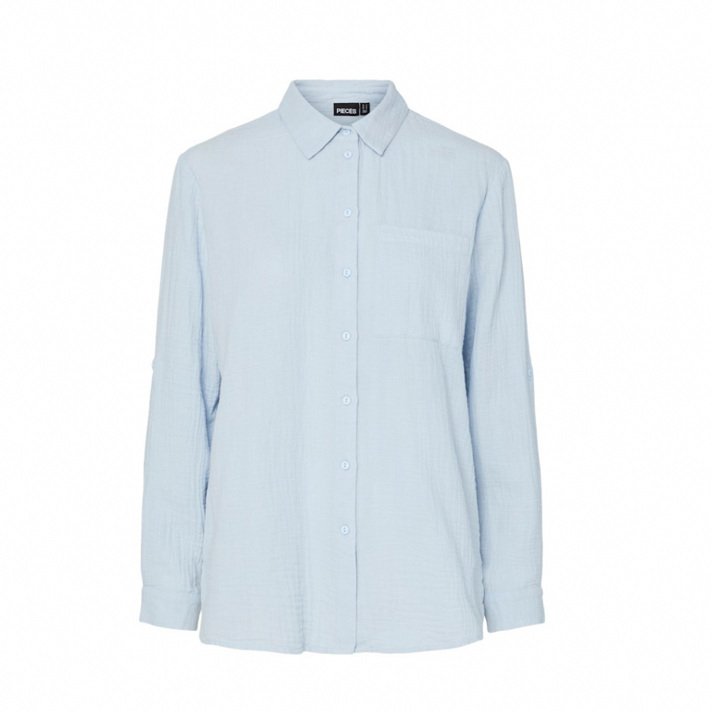 PIECES - SKJORTE - SASTINA 17156471 - CASHMERE BLUE