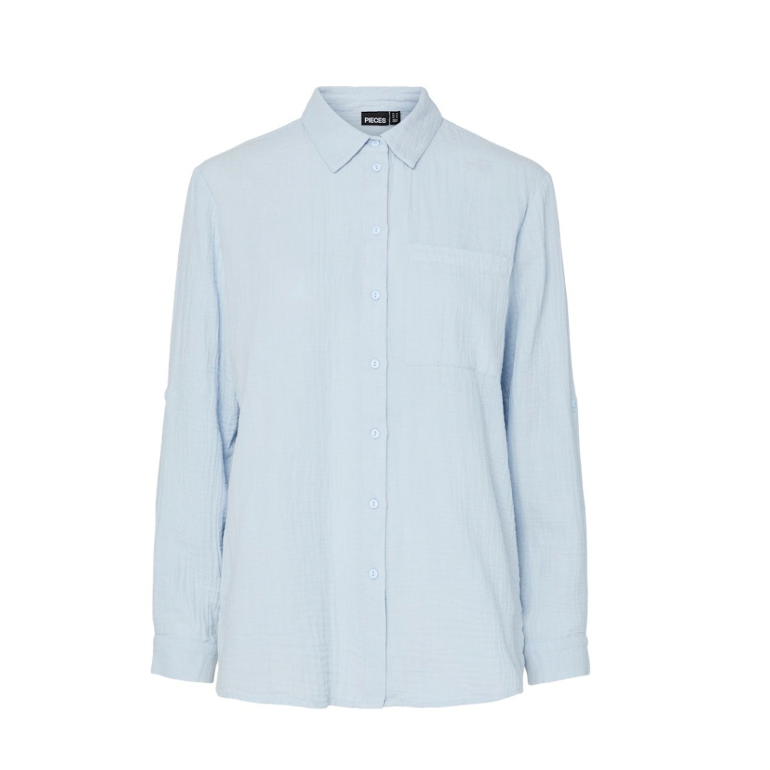 PIECES - SKJORTE - SASTINA 17156471 - CASHMERE BLUE