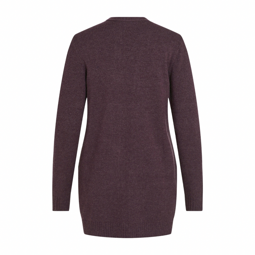 VILA - CARDIGAN - RIL 14044041 - PLUM PERFECT/DARK MELANGE