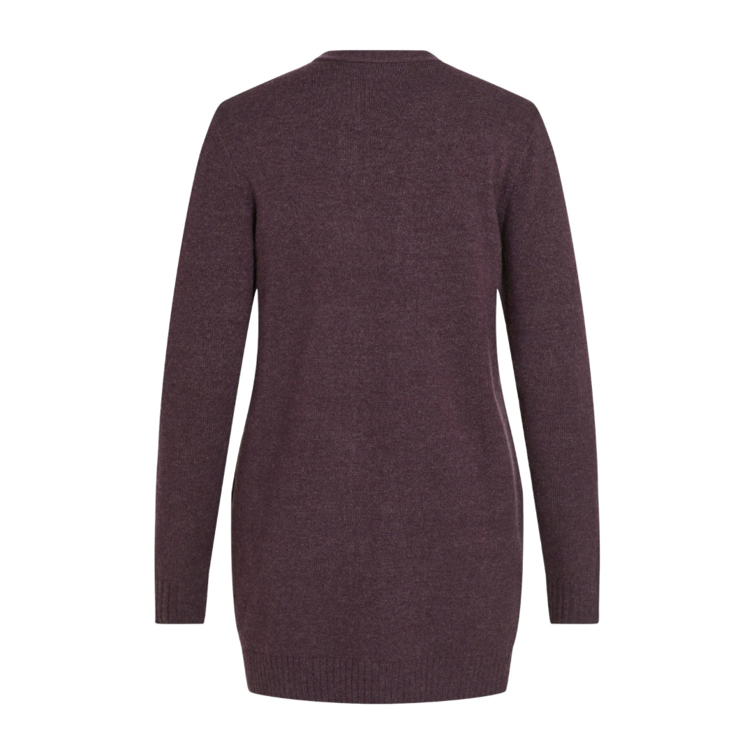 VILA - CARDIGAN - RIL 14044041 - PLUM PERFECT/DARK MELANGE