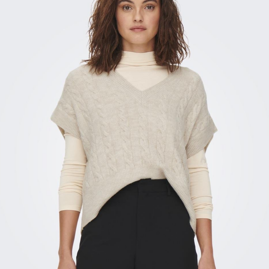 ONLY - VEST - MELODY 15249328 - OATMEAL