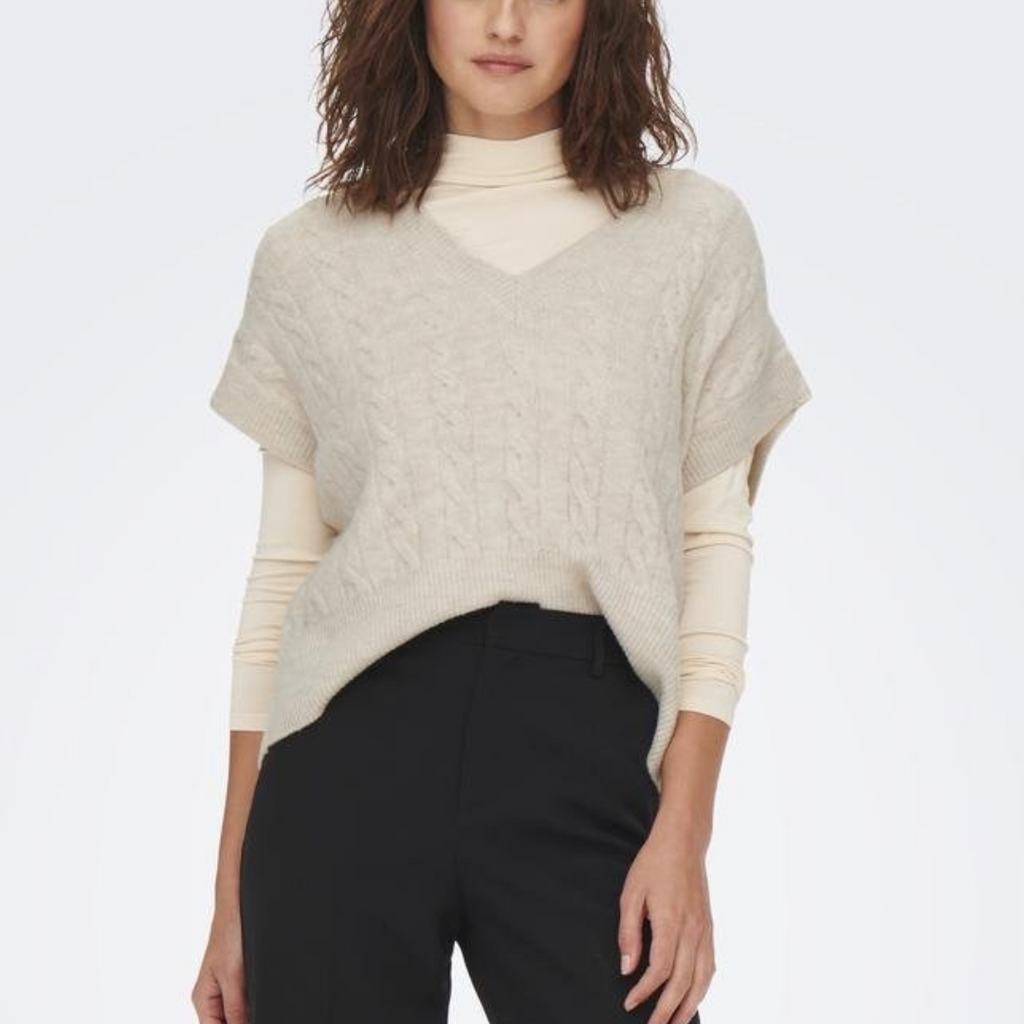 ONLY - VEST - MELODY 15249328 - OATMEAL