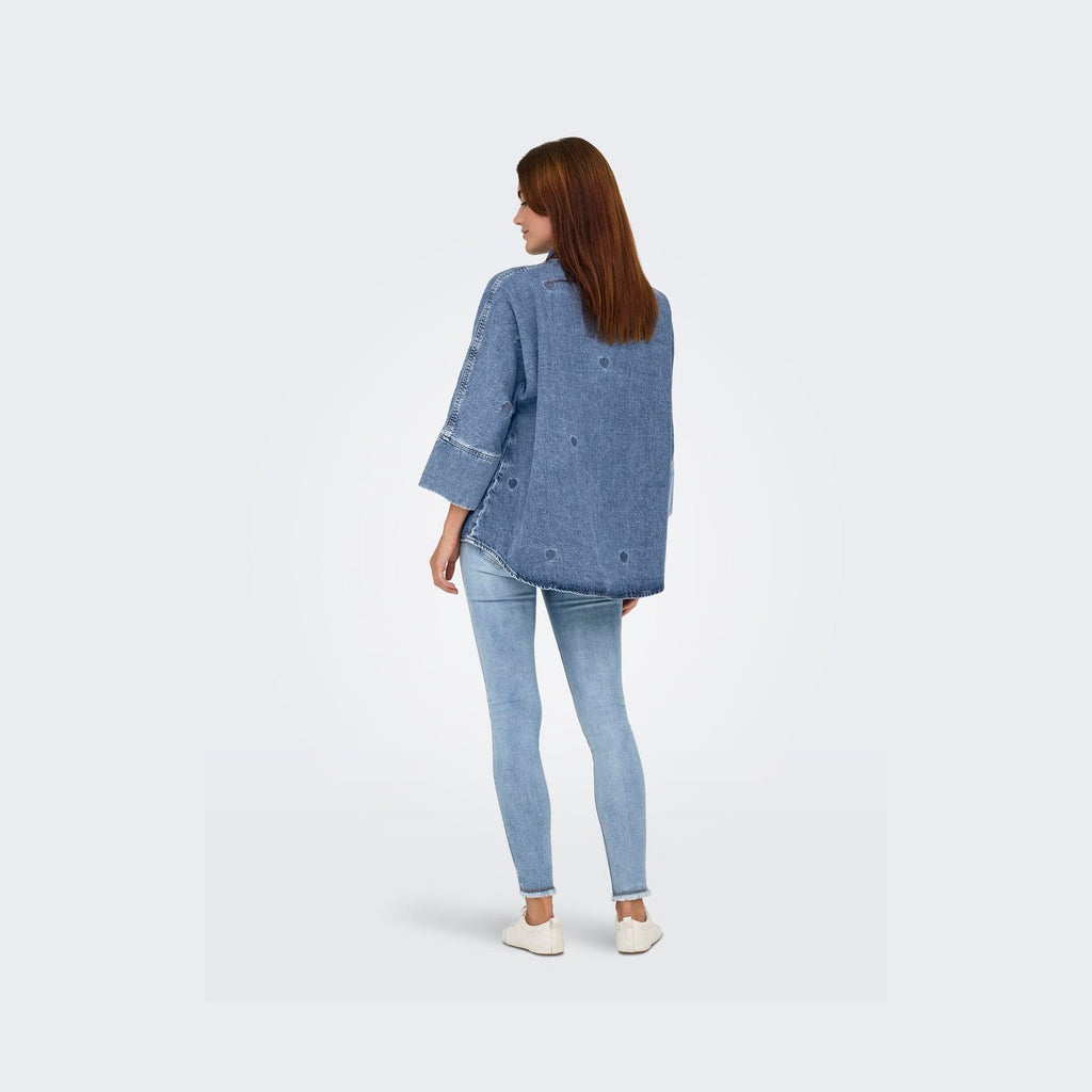 ONLY - SKJORTE - GRACE 15347081 - MEDIUM BLUE DENIM
