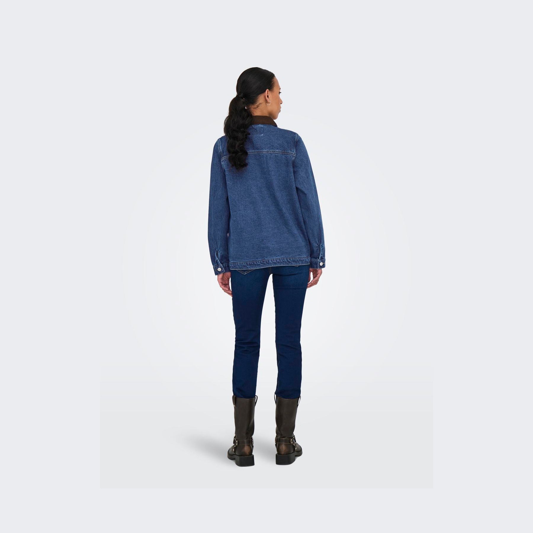 ONLY - DENIMJAKKE - FRANKIE CORD 15359084 - DARK BLUE DENIM