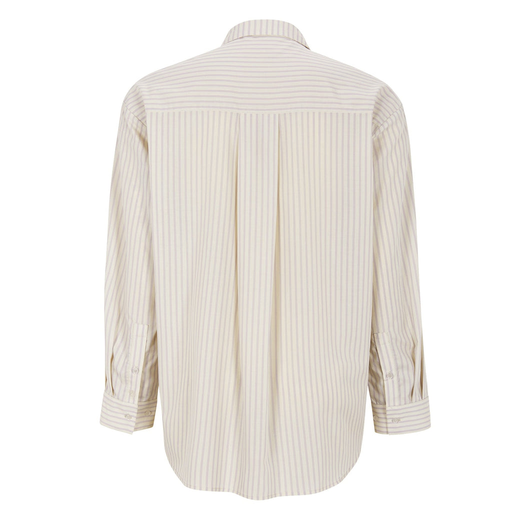 SOFT REBELS - SKJORTE - VERONICA SR125-705 - STRIPED SNOW WHITE/THISTLE