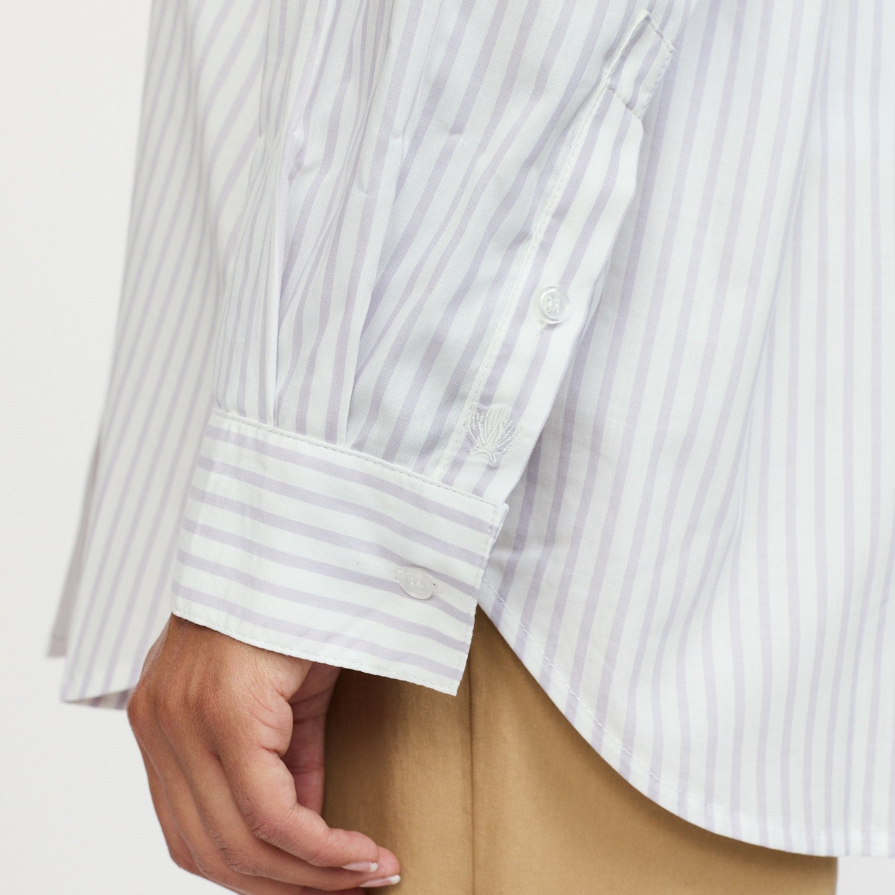 SOFT REBELS - SKJORTE - VERONICA SR125-705 - STRIPED SNOW WHITE/THISTLE