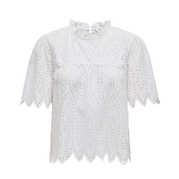 ONLY - BLUSE - NYLA TULUM 15343163 - BRIGHT WHITE EMB.