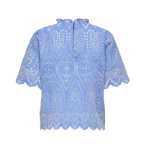 ONLY - BLUSE - NYLA TULUM 15343163 - BLUE BONNET/BRIGHT WHITE EMB.