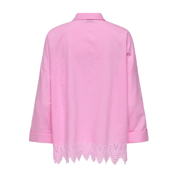 ONLY - SKJORTE - GRACES TULUM 15343165 -  FUCHSIA PINK/BRIGHT WHITE EMB.