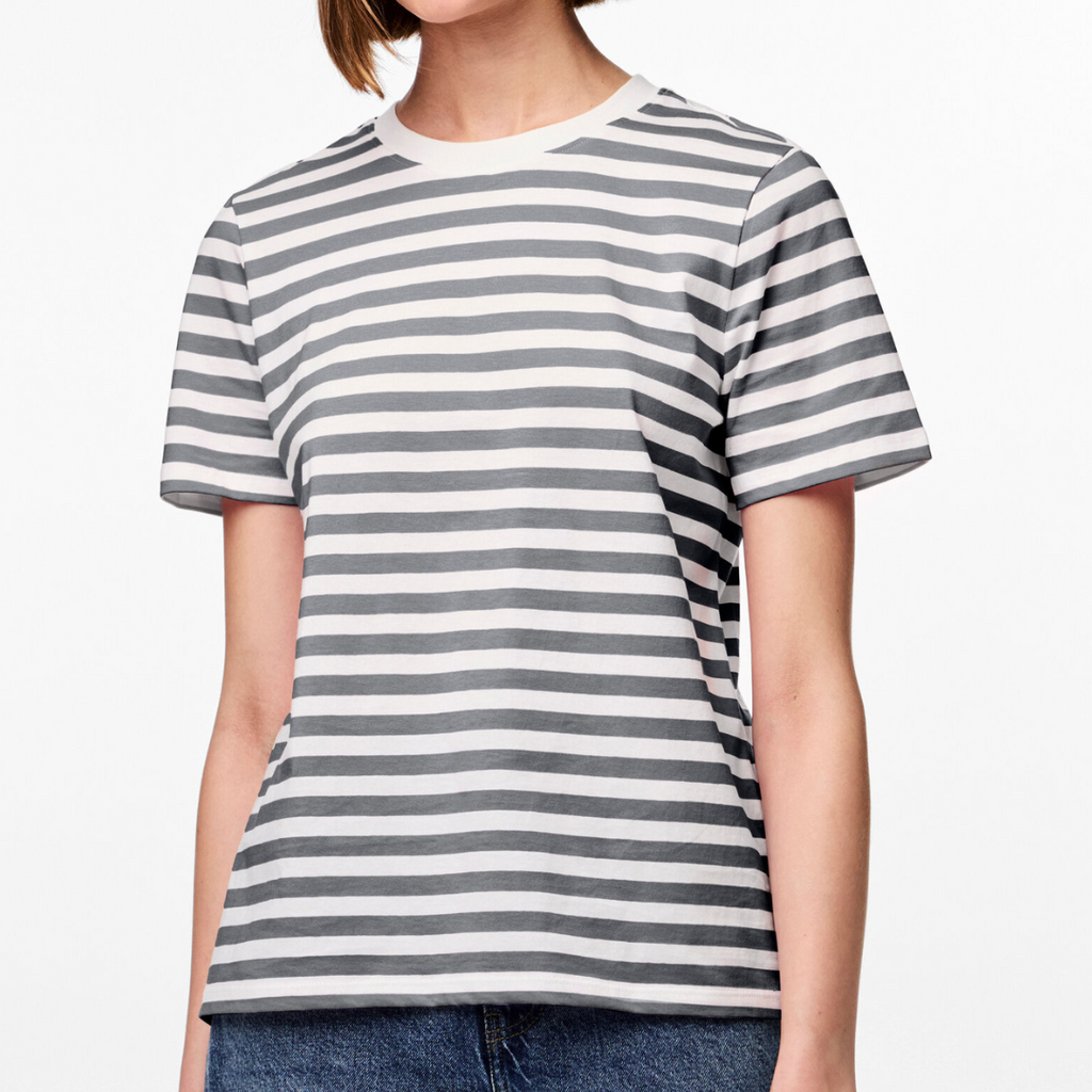 PIECES - T-SHIRT - RIA 17146339 - ULTIMATE GREY/BRIGHT WHITE
