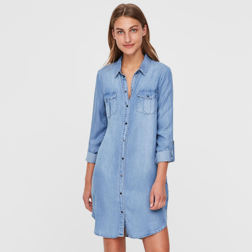 VERO MODA - KJOLE - SIGGA 10184172 - LIGHT BLUE DENIM