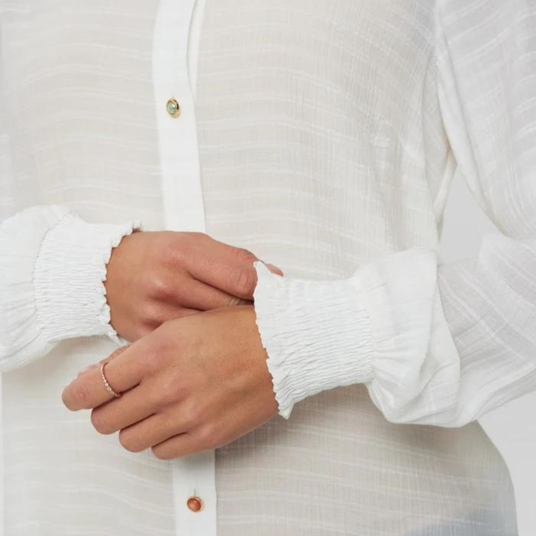 NÜMPH - SKJORTE - DARVA 703848 - BRIGHT WHITE
