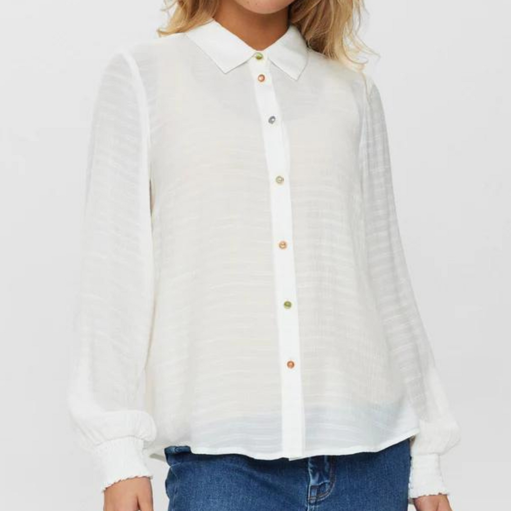 NÜMPH - SKJORTE - DARVA 703848 - BRIGHT WHITE
