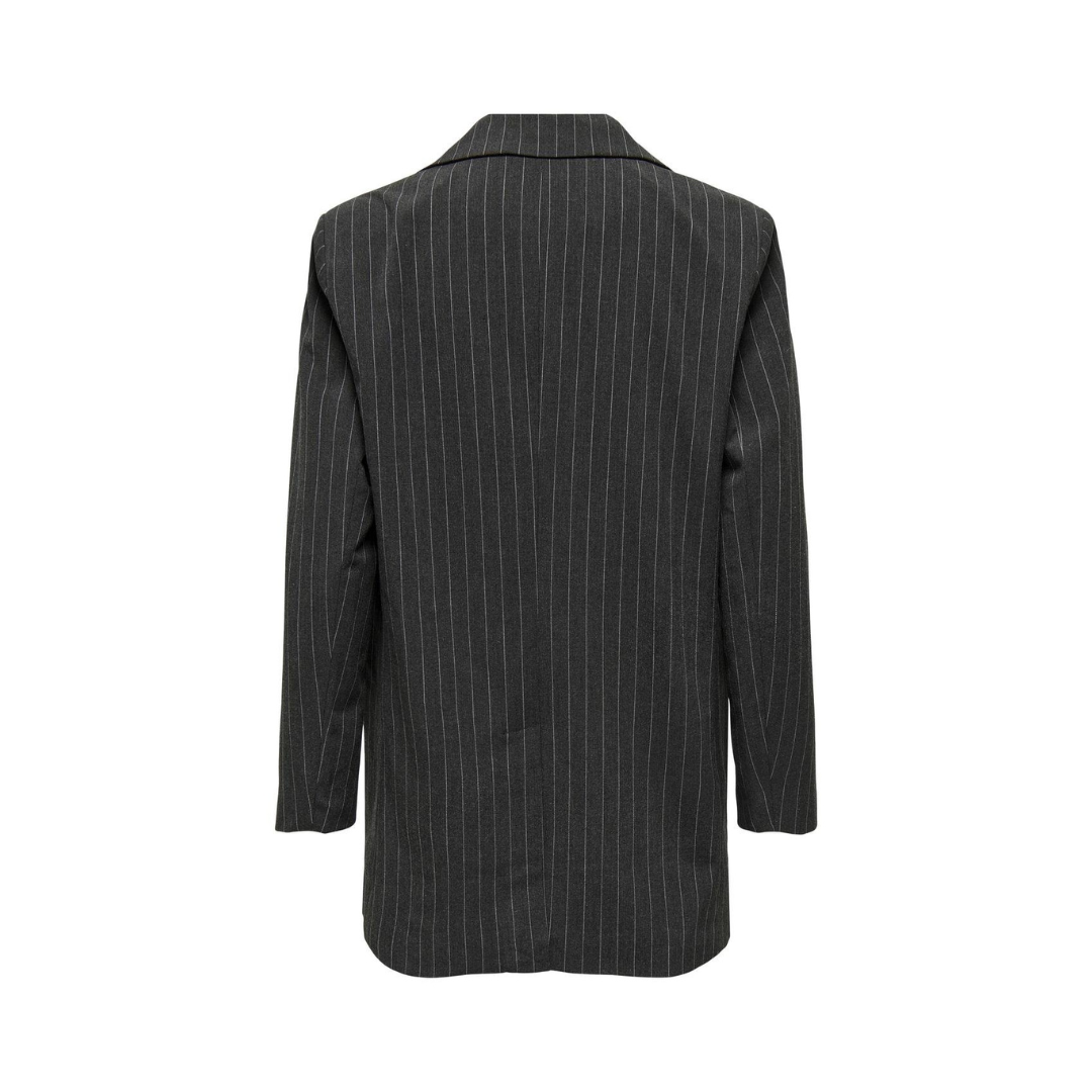 ONLY - BLAZER - BRIE 15304268 - DARK GREY MELANGE STRIPES/WHITE