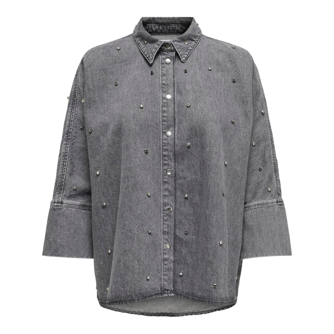 ONLY - SKJORTE - GRACE 15342032 - MEDIUM GREY DENIM