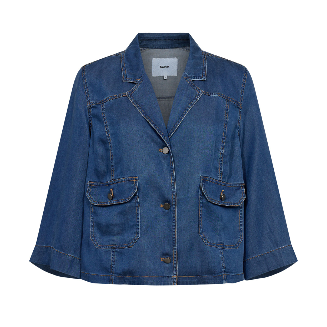 NÜMPH - SKJORTE - MIAMI 705297 - MEDIUM BLUE DENIM