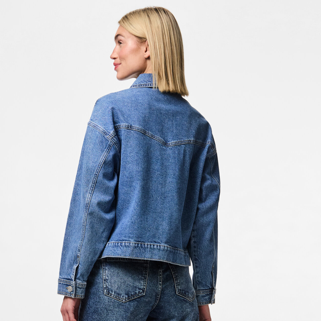 PIECES - DENIMJAKKE - ELMA 17154493 - MEDIUM BLUE DENIM