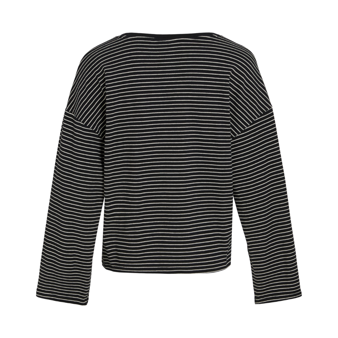 VILA - BLUSE - ALVERA 14102277 - BLACK BEAUTY/BIRCH STRIPES