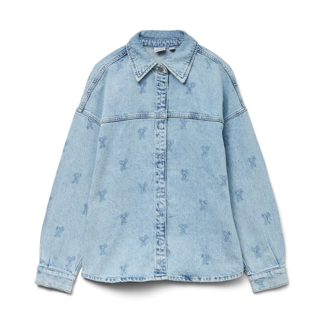 VERO MODA - SKJORTE - HAYDEN 10326371 - LIGHT BLUE DENIM/EMBROIDERY