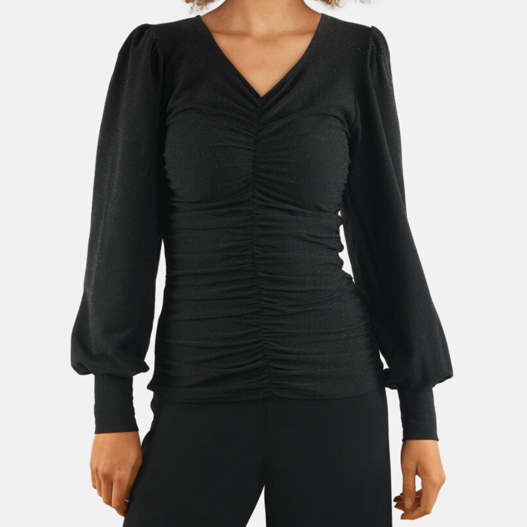 SISTERS POINT - BLUSE - NINE 15984 - SORT/SORT