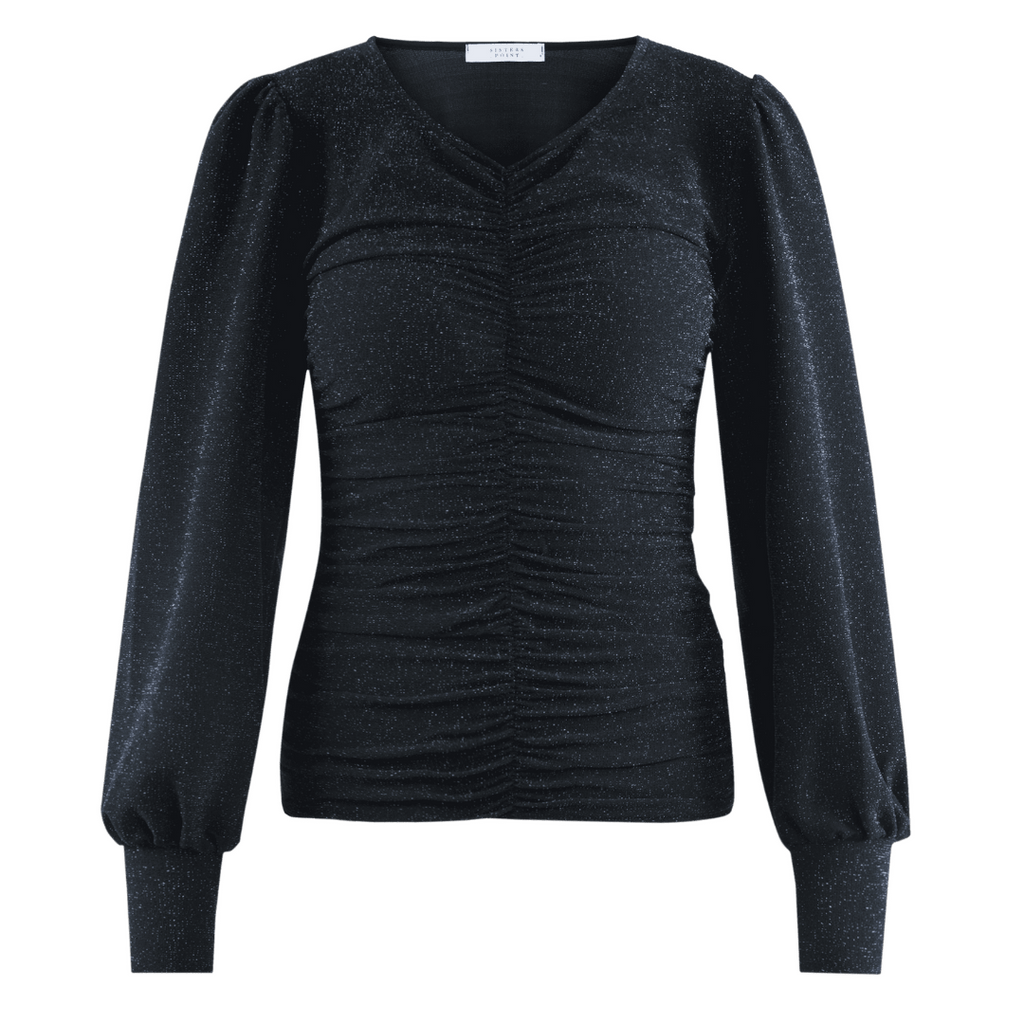 SISTERS POINT - BLUSE - NINE 15984 - SORT/BLÅ