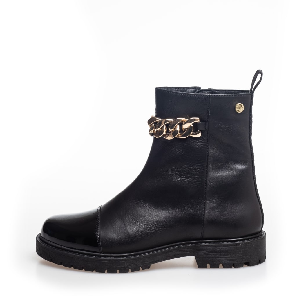 COPENHAGEN SHOES - STØVLE - FLOWER EYES PATENT - SORT/GULD