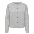 ONLY - CARDIGAN - HONEY 15370673 - LIGHT GREY MELANGE/SILVER BOW BUTTONS