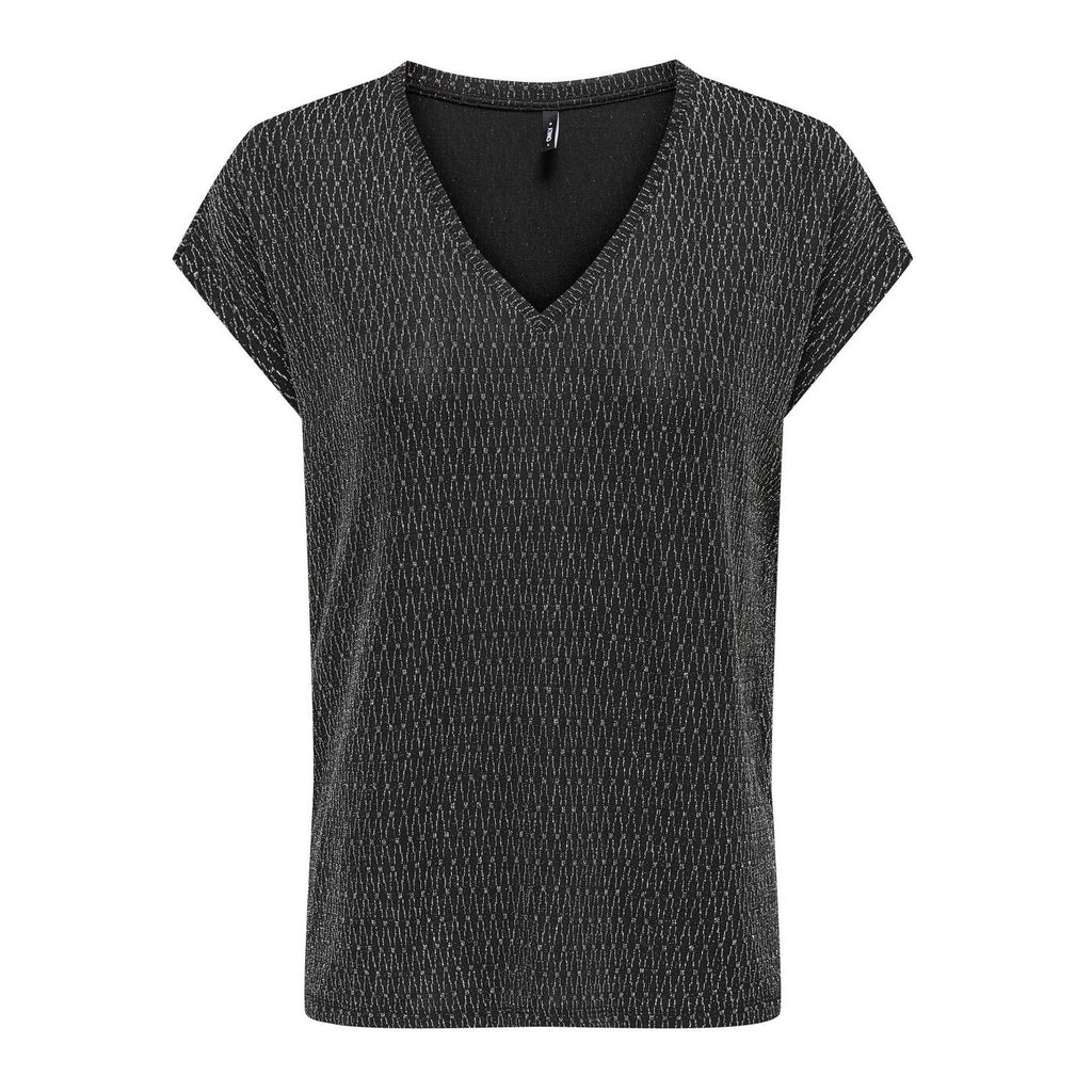ONLY - TOP - CAROL 15360960 - BLACK/HARLEKIN GLITTER