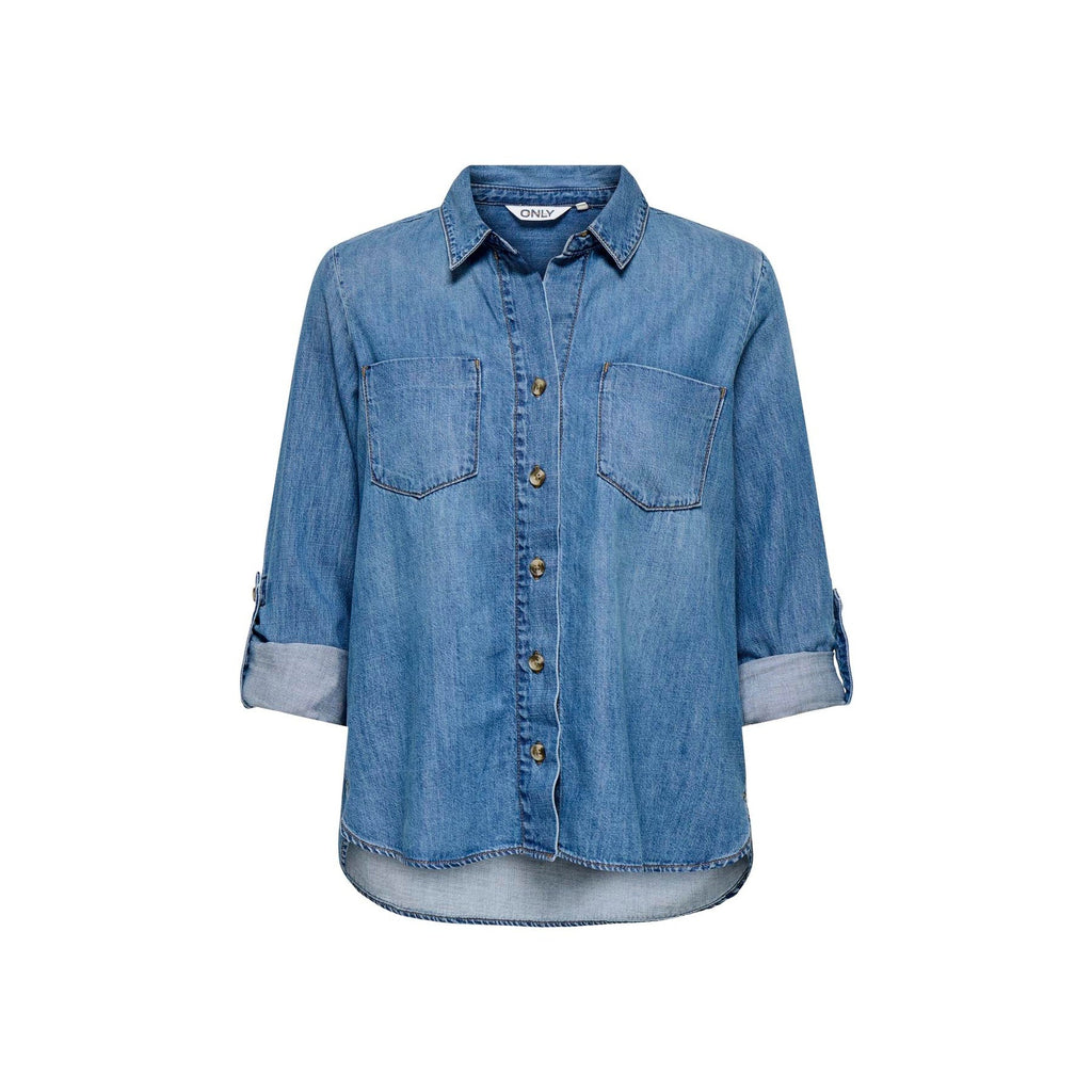 ONLY - SKJORTE - YASMIN 15361370 - MEDIUM BLUE DENIM