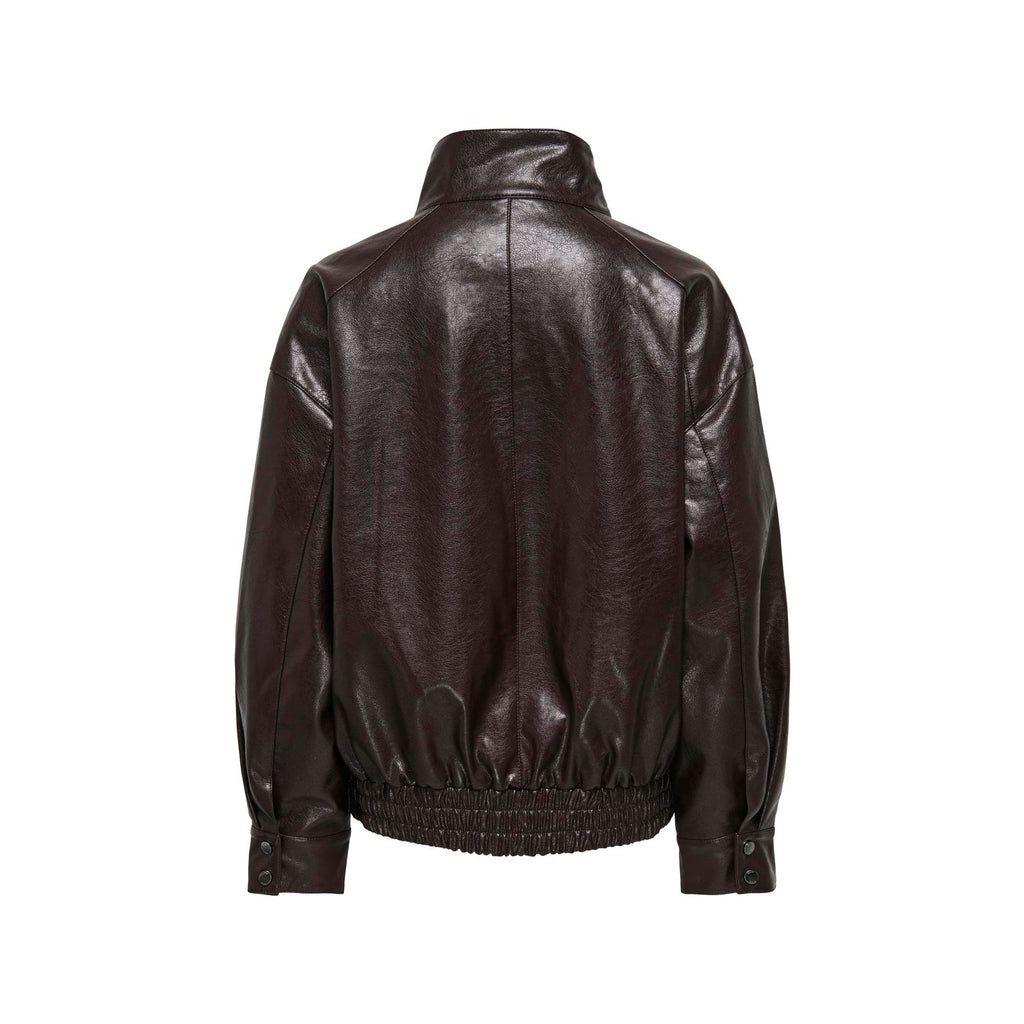 ONLY - BOMBERJAKKE - JULIA FAUX LEATHER 15373024 - CHOCOLATE TORTE