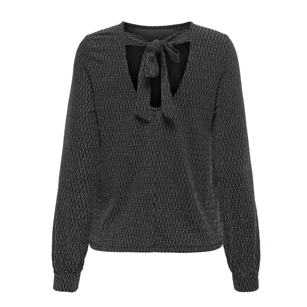 ONLY - TOP - CAROL 15371588 - BLACK/HARLEKIN SILVER