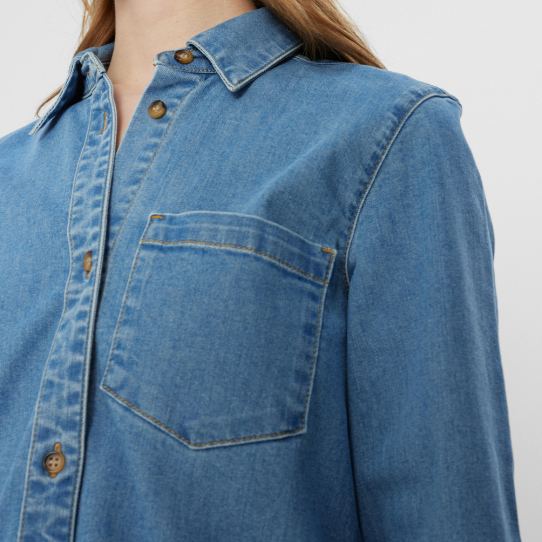 NÜMPH - DENIMSKJORTE - AMBER 705020 - LIGHT BLUE DENIM