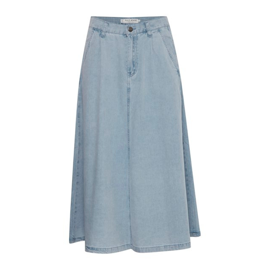 PULZ - NEDERDEL - JOSIE 50208122 - BLEACHED BLUE DENIM
