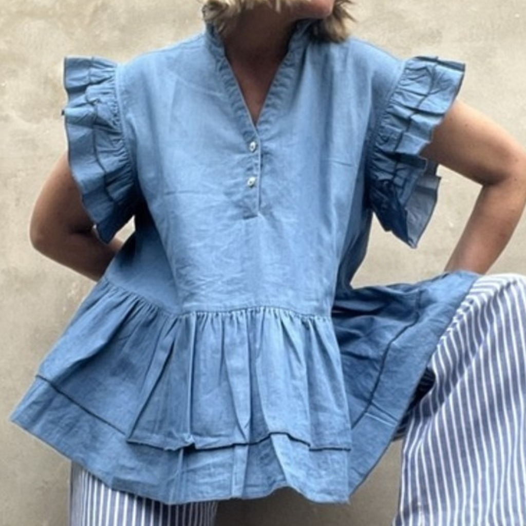 GASPAR - BLUSE - JADA 2401327 - BLUE DENIM