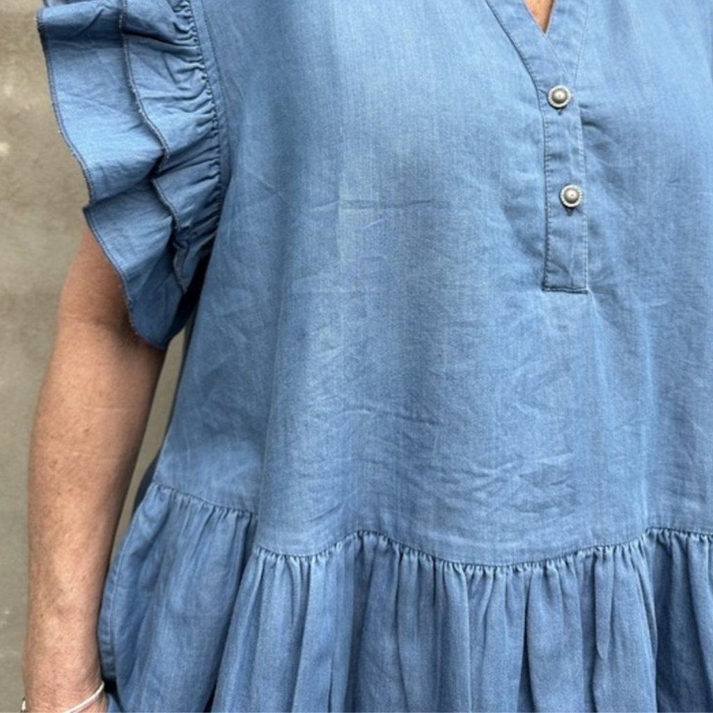 GASPAR - BLUSE - JADA 2401327 - BLUE DENIM