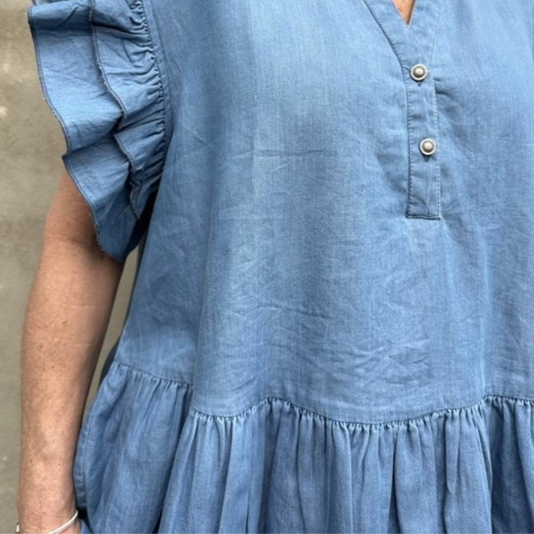 GASPAR - BLUSE - JADA 2401327 - BLUE DENIM