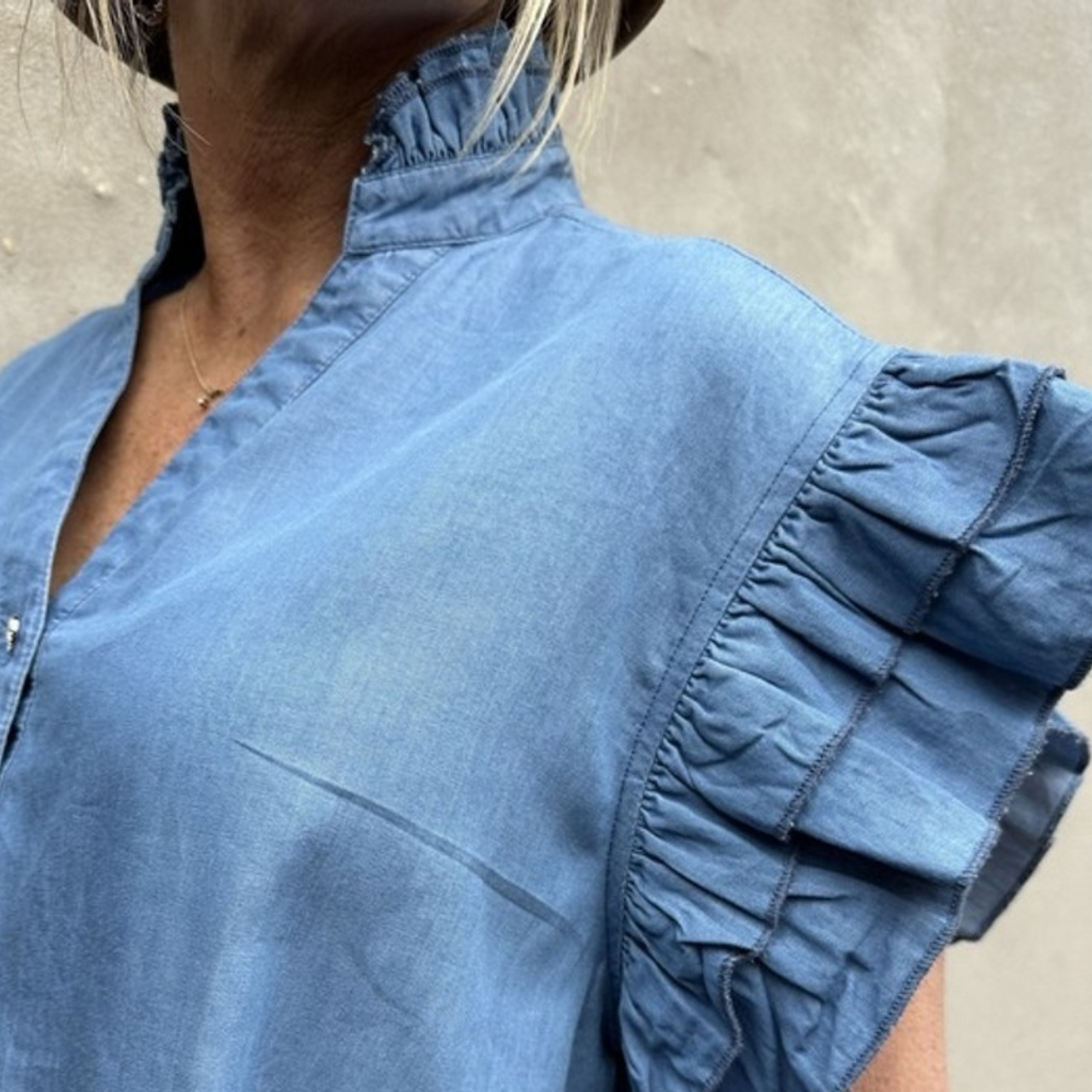 GASPAR - BLUSE - JADA 2401327 - BLUE DENIM