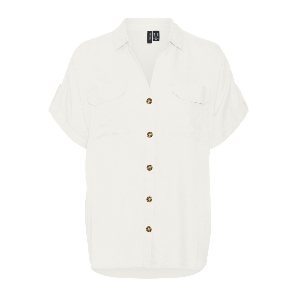 VERO MODA - SKJORTE - BUMPY 10310139 - SNOW WHITE