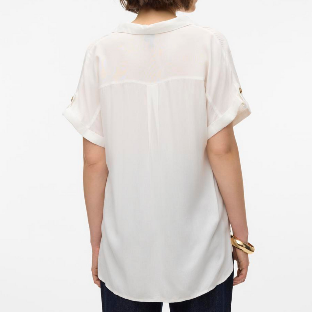 VERO MODA - SKJORTE - BUMPY 10310139 - SNOW WHITE