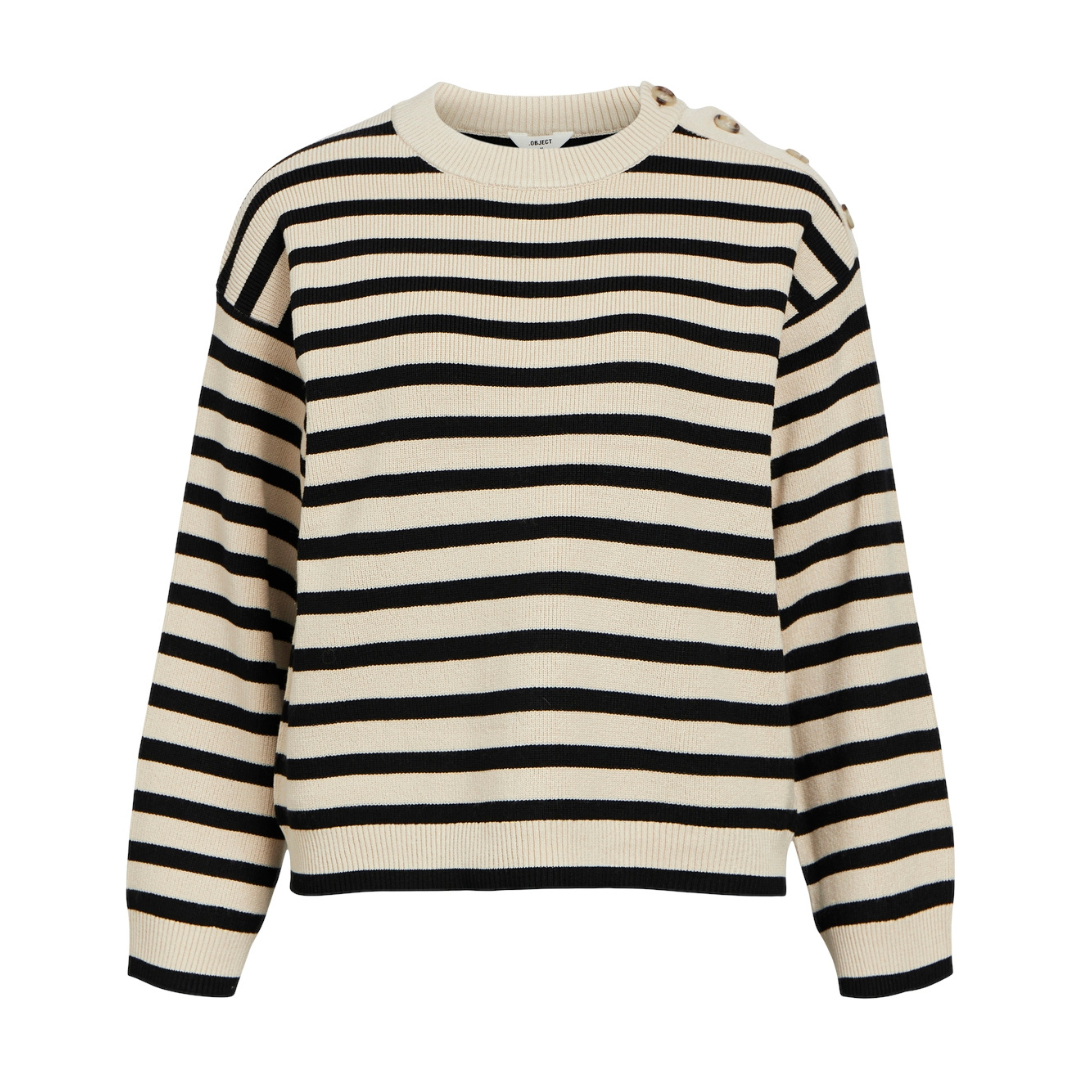 OBJECT - STRIK - ELLY 23044624 - SANDSHELL STRIPES/BLACK