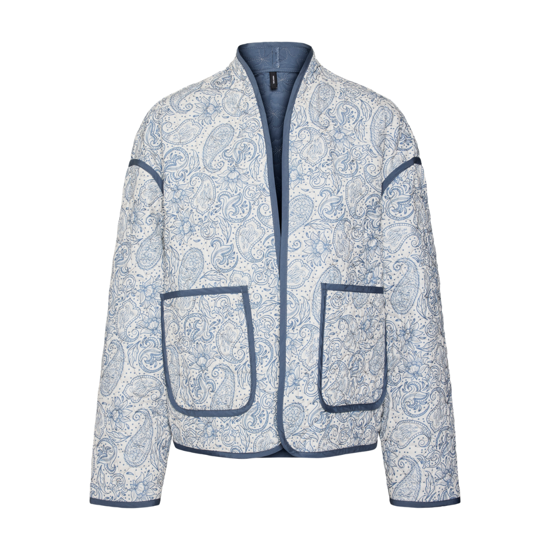 VERO MODA - JAKKE - JANE 10327243 - CHINA BLUE/SNOW WHITE PAISLEY
