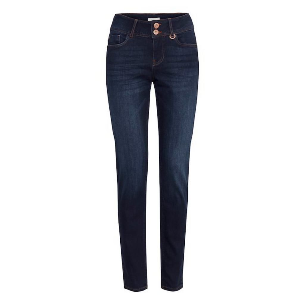 PULZ - JEANS - SUZY CURVED 50205549 - DARK BLUE DENIM