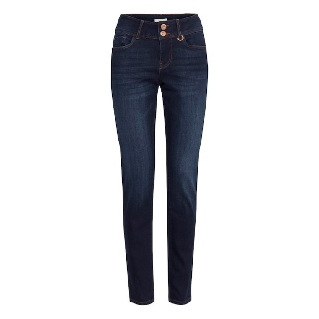PULZ - JEANS - SUZY CURVED 50205549 - DARK BLUE DENIM