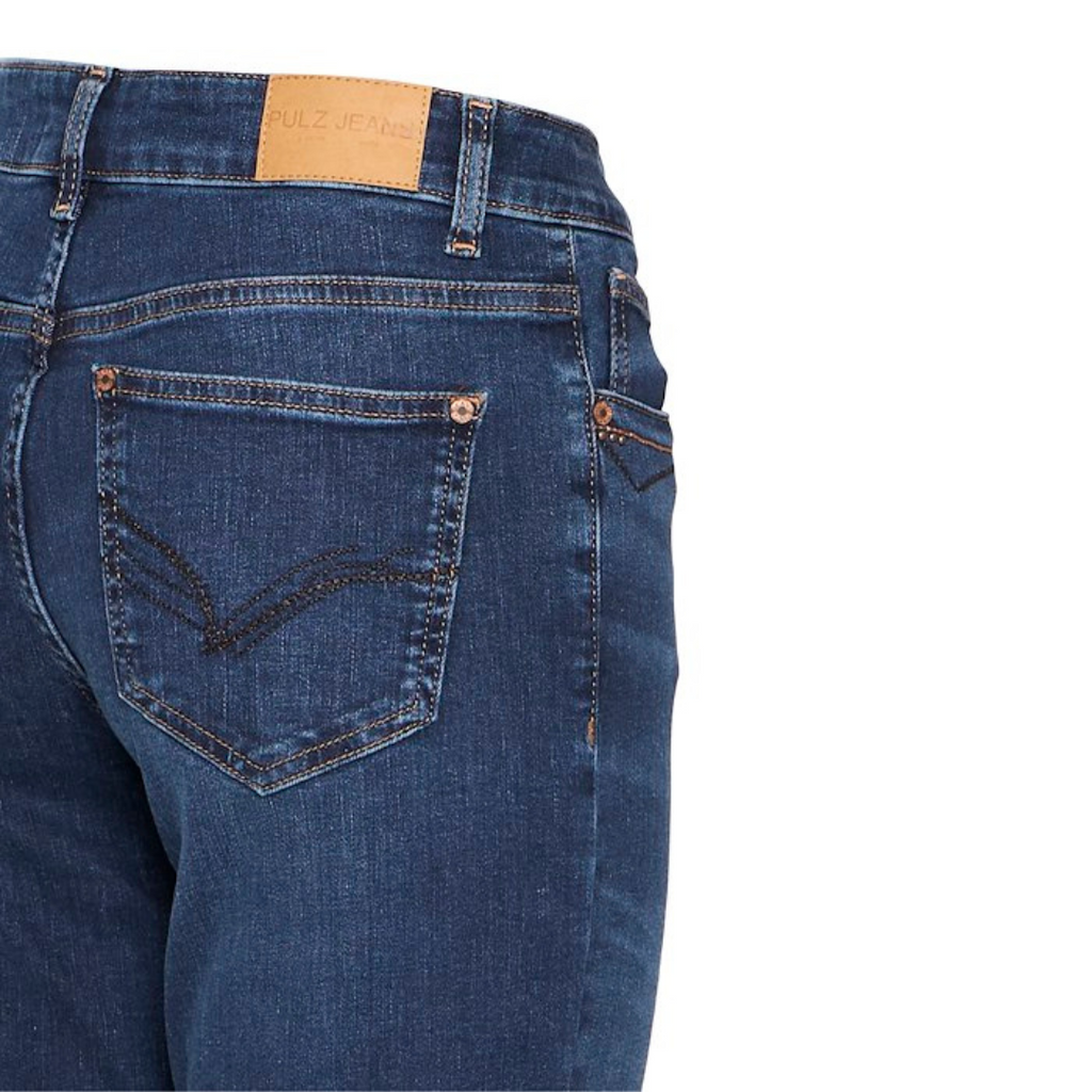 PULZ - JEANS - ELLE STRAIGHT 50208008 - DARK BLUE DENIM