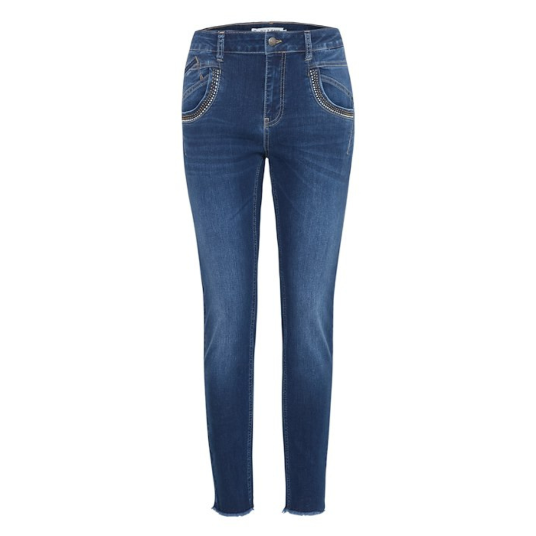 PULZ - JEANS - CARMEN ANKLE 50207280 - MEDIUM BLUE DENIM