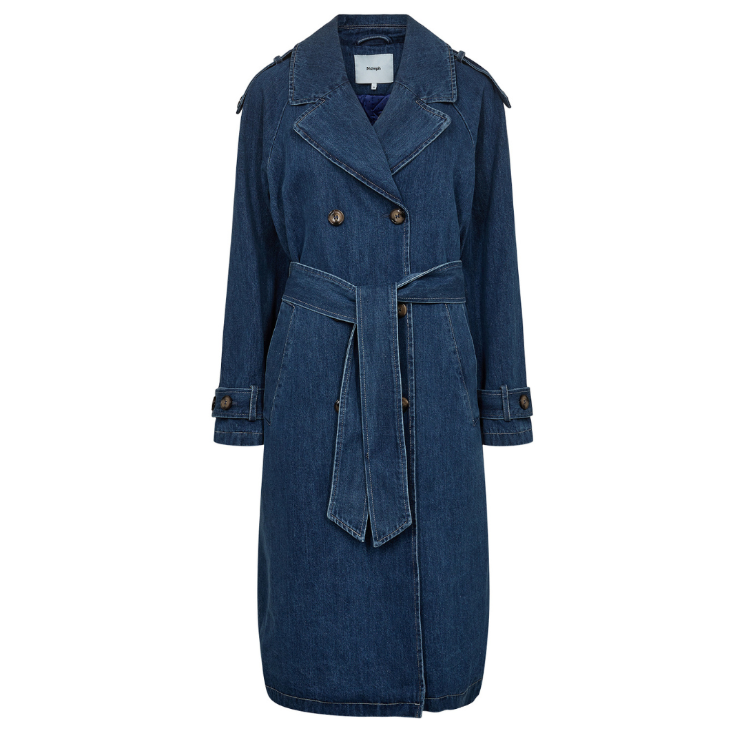 NÜMPH - TRENCHCOAT - DEMINA 704607 - MEDIUM BLUE DENIM