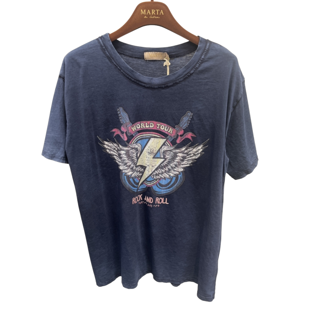 MARTA DU CHATEAU - T-SHIRT - INGE 0532 - BLUE SCURO