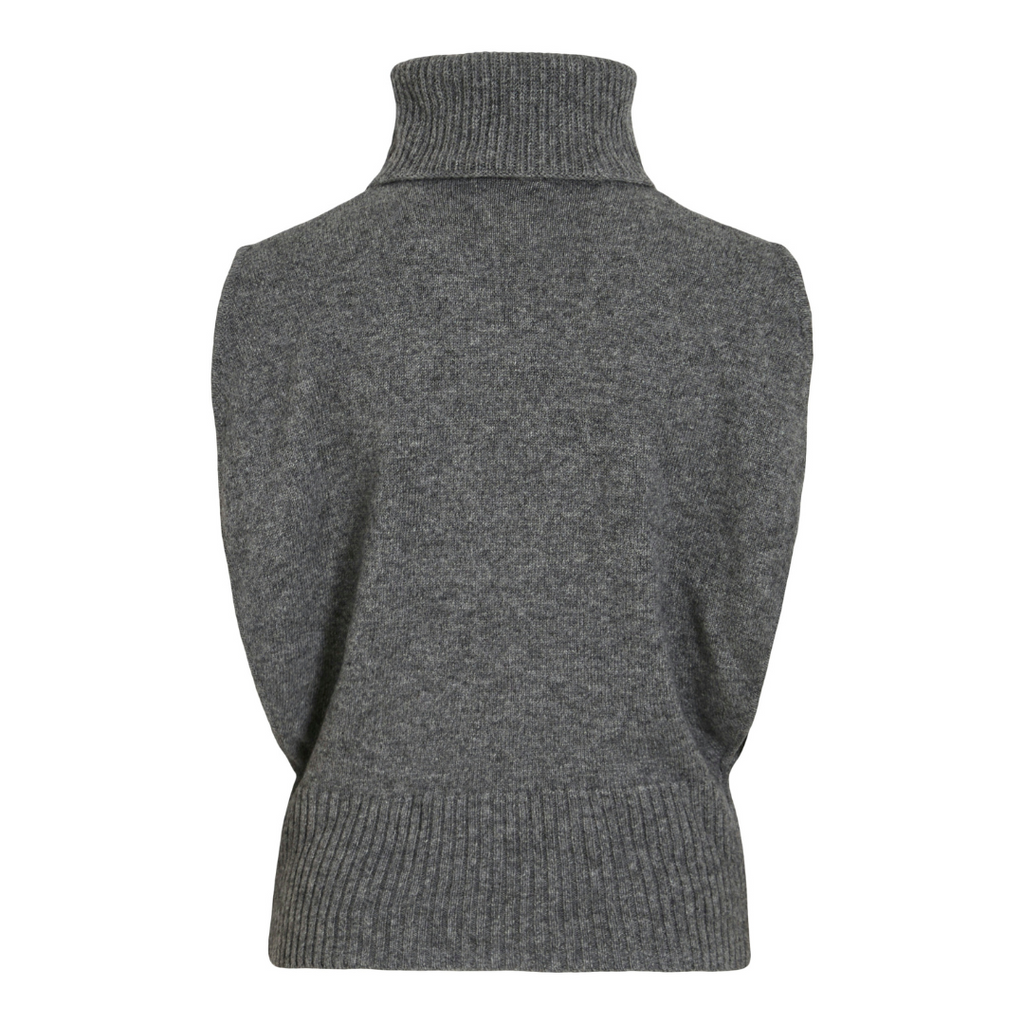 VILA ROUGE - STRIKVEST - CLEO 14098109 - MEDIUM GREY MELANGE