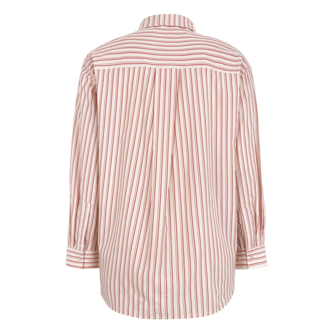 SOFT REBELS - SKJORTE - VERONICA SRX248-705 - ARCTIC WOLF/RACING RED STRIPES