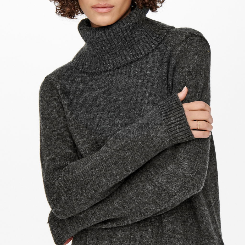 ONLY - STRIKKJOLE - BRANDIE 15214595 - DARK GREY MELANGE